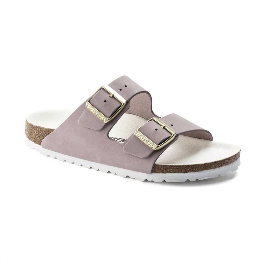 NEW BIRKENSTOCK women's arizona nubuck leather sandal in lilac